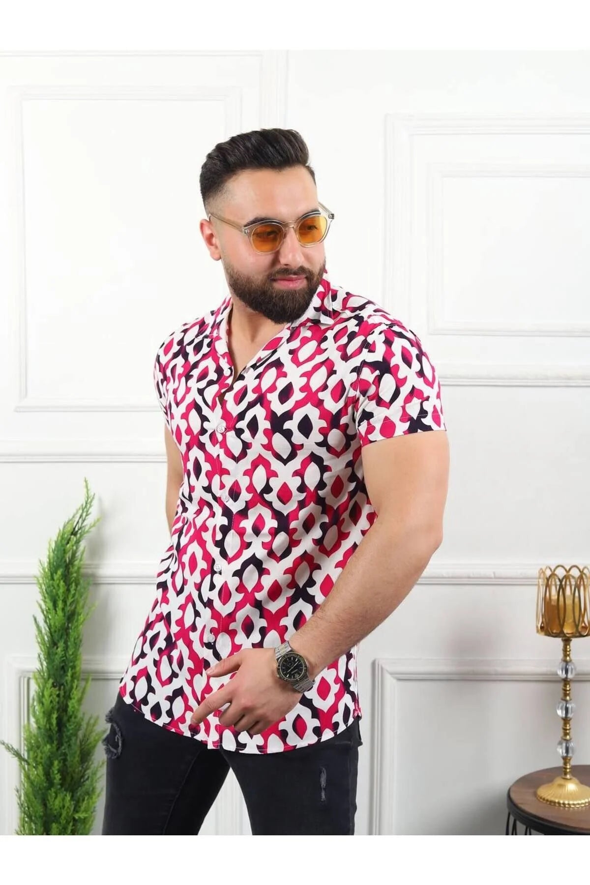 Erkek Desenli Viskon Gömlek